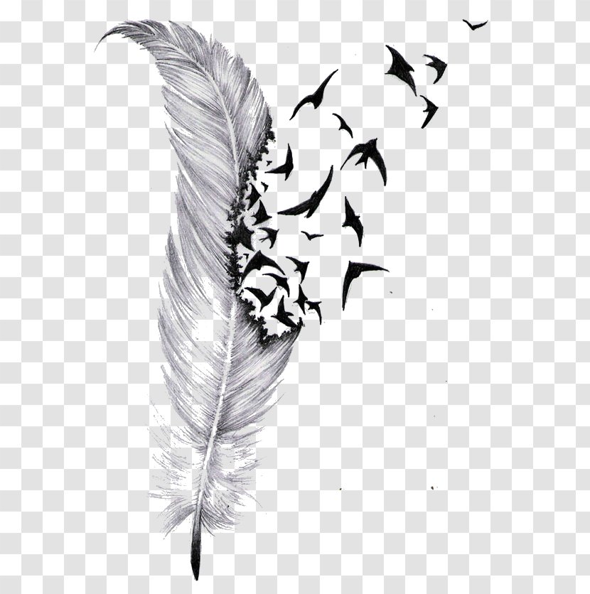 Bird Tattoo Feather Cover-up Drawing Transparent PNG