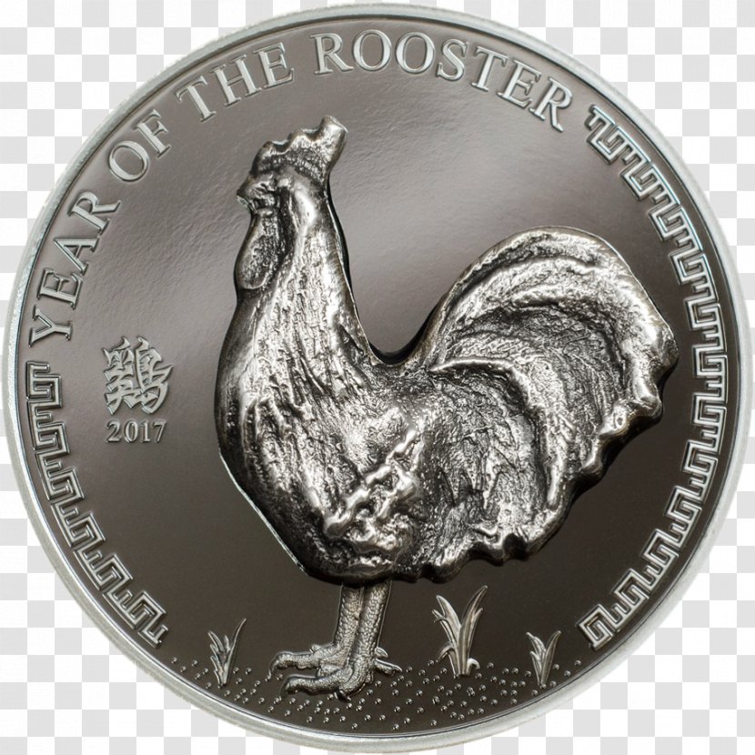 Rooster Silver Coin Mongolia - Bird - Metal Transparent PNG