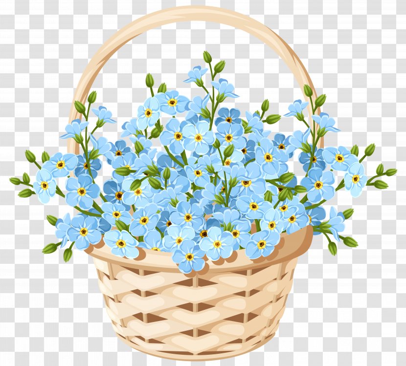 Basket Flower Clip Art - Photography - Forget Me Not Transparent PNG