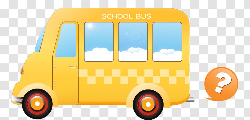 Bus Car Drawing - Minibus - School Yellow Vector Material Transparent PNG