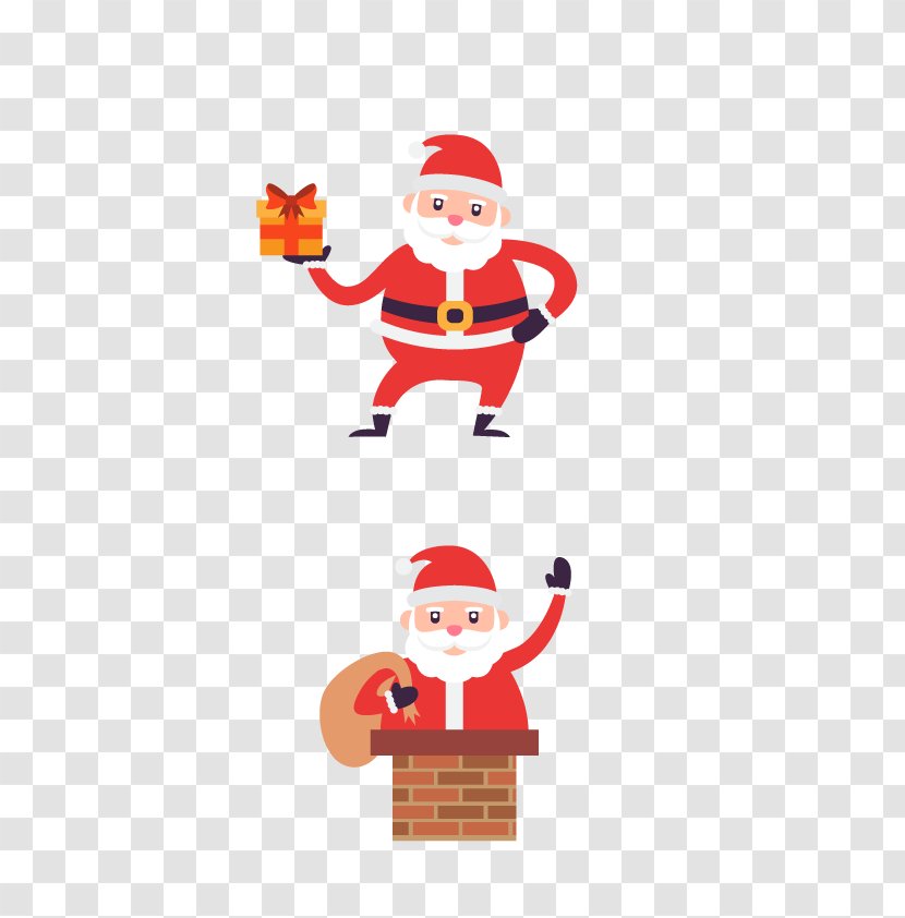 Christmas Ornament Tree Clip Art - Party - Vector Festive Red Santa Claus Transparent PNG