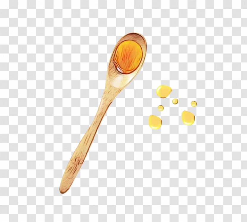 Wooden Spoon - Yellow - Ladle Tableware Transparent PNG