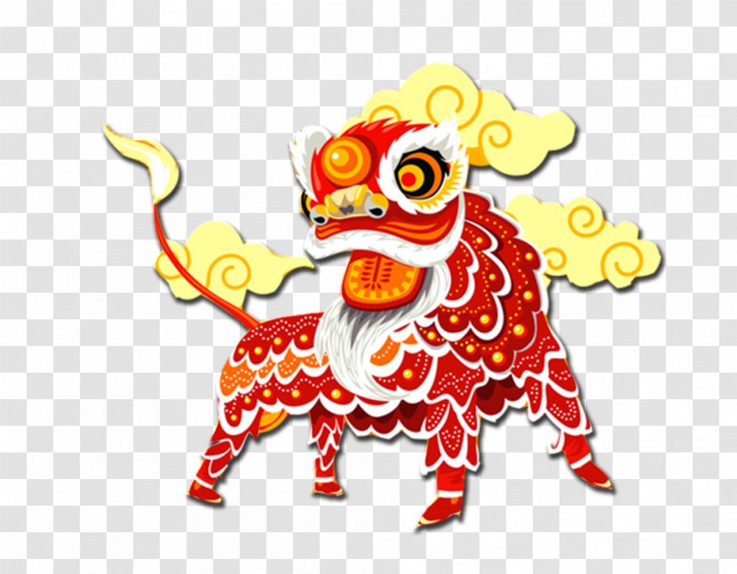 Lion Dance Vector Graphics Image Chinese New Year - Dragon - Aslan Design Element Transparent PNG