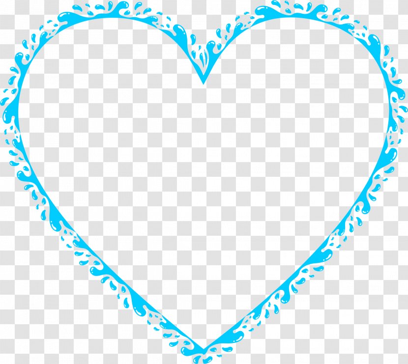 Heart Water Clip Art - Silhouette - Aqua Transparent PNG