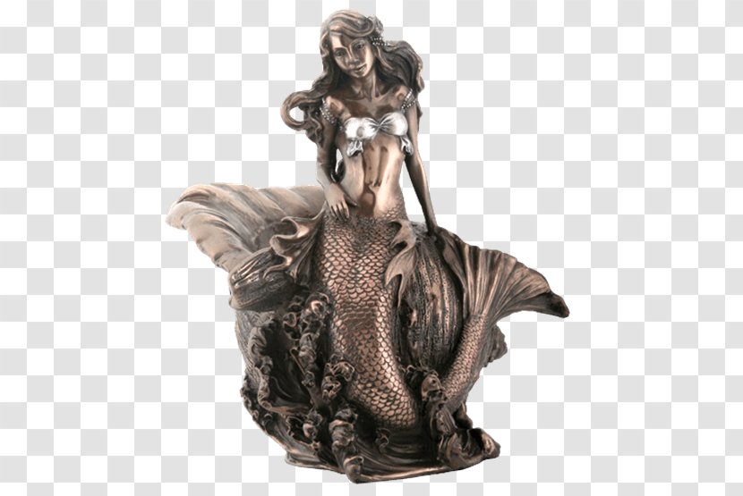Figurine Bronze Sculpture Statue Mermaid Transparent PNG