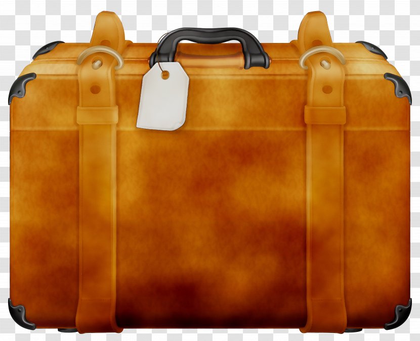 Baggage Clip Art Suitcase Image - Leather - Brown Transparent PNG