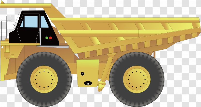 Tire Car Dump Truck Vehicle - Excavator - Tractor Decoration Vector Hand Painted Transparent PNG