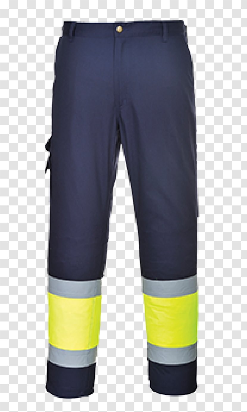 T-shirt High-visibility Clothing Cargo Pants Workwear - Yellow - Straight Trousers Transparent PNG