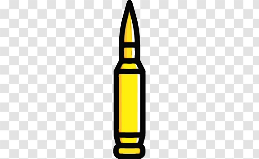 Clip Art Ammunition Yellow Bullet - Watercolor Transparent PNG