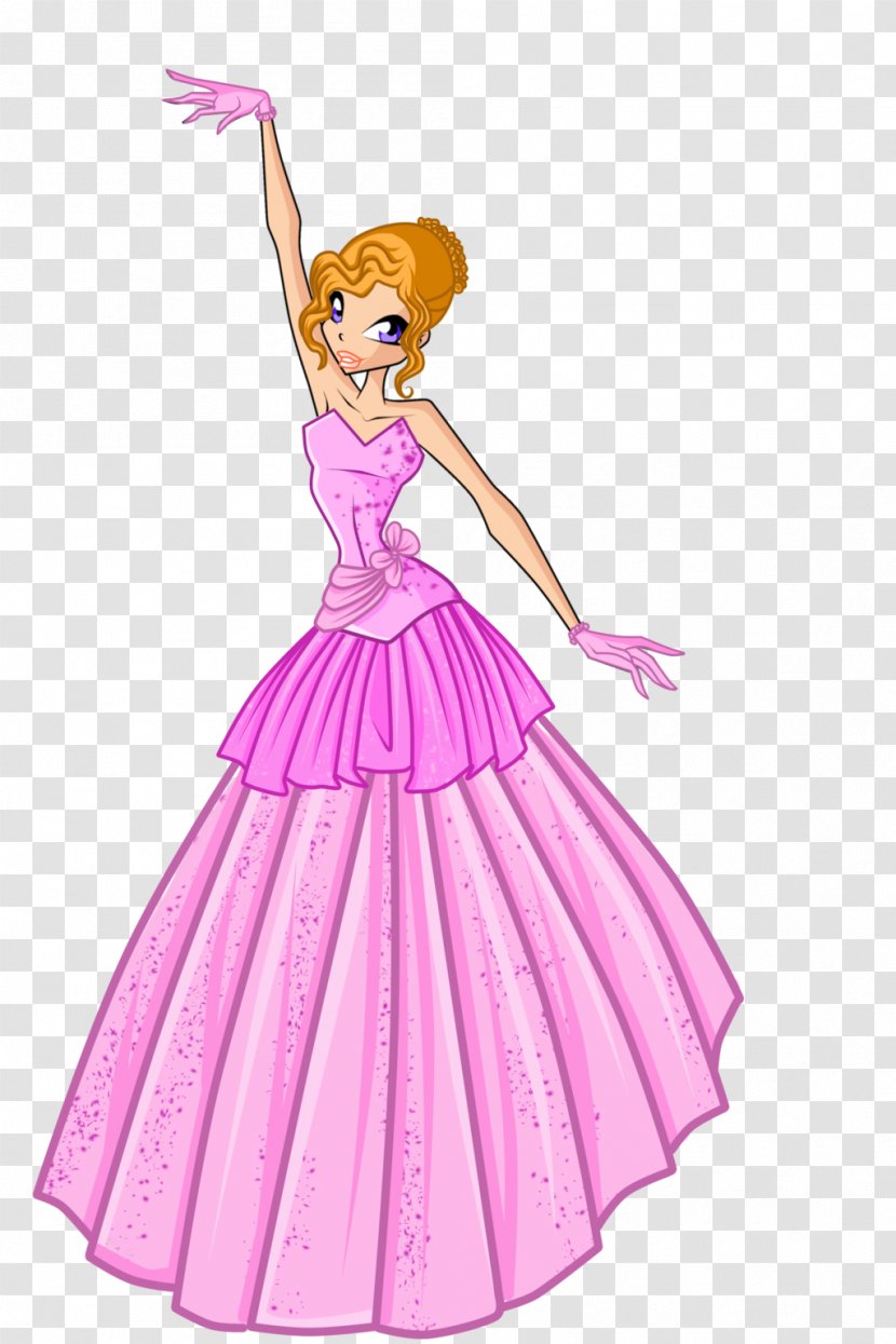Stella Flora Ball Gown Dress - Watercolor - Princess Barbie Transparent PNG
