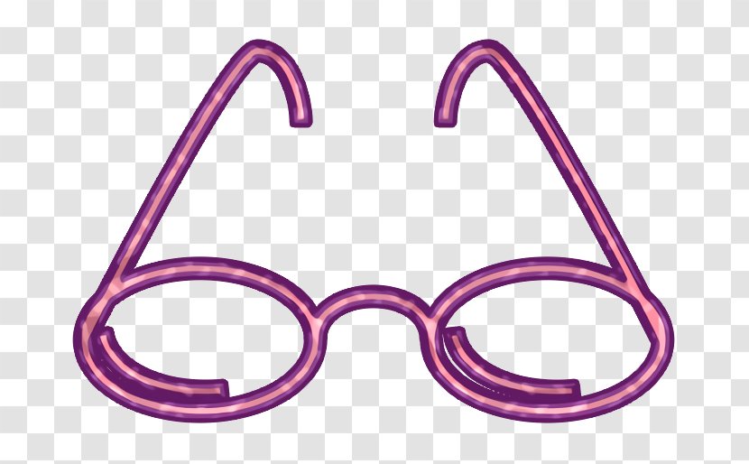 Glasses Icon Outline Red - Magenta Goggles Transparent PNG