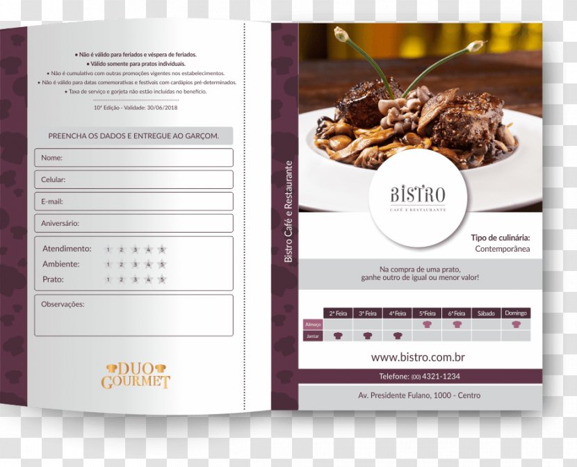 Gourmet Restaurant Dish Recipe Book - Menu Para Restaurante Transparent PNG