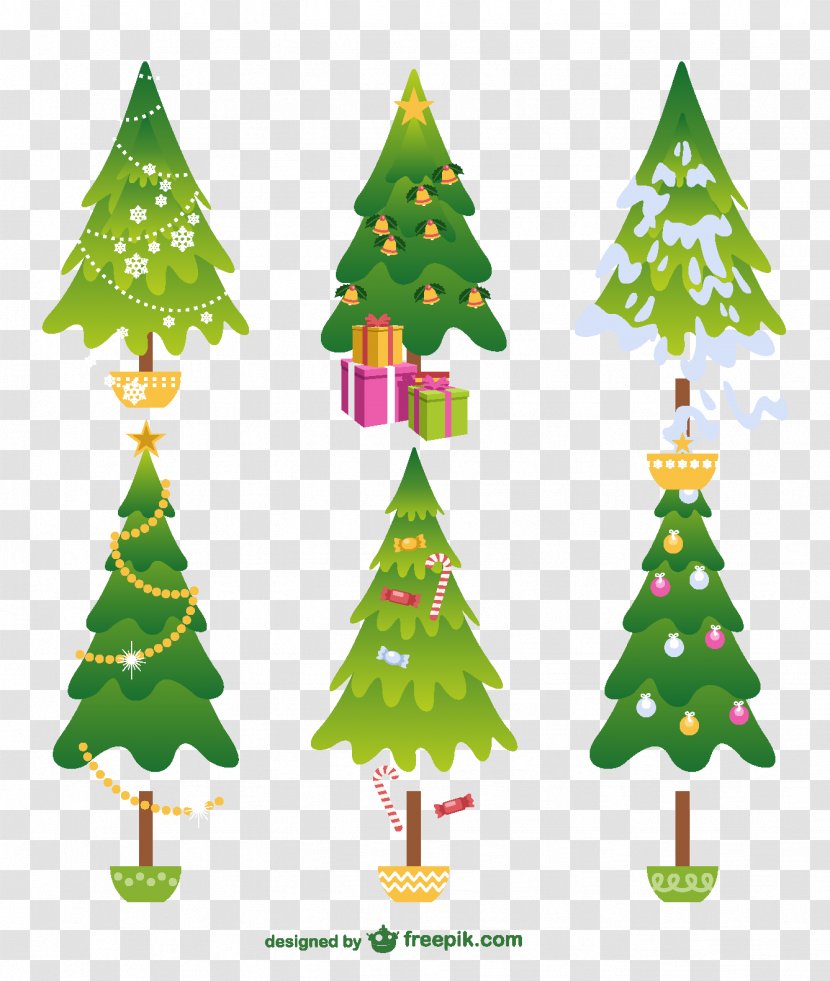 Christmas Tree Cartoon Illustration - Poster Transparent PNG