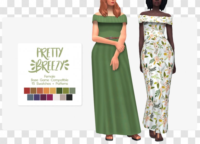 The Sims 4 Sleeve Maxi Dress Clothing Transparent PNG