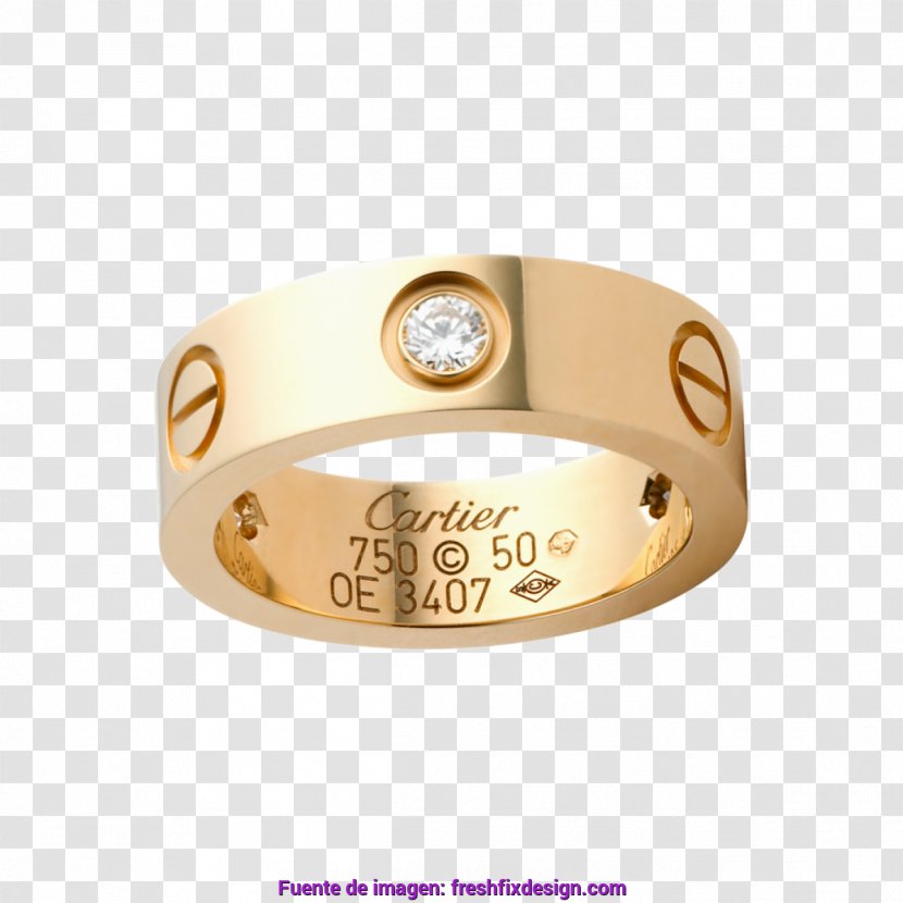 Cartier Love Bracelet Ring Jewellery Gold - Wedding Transparent PNG