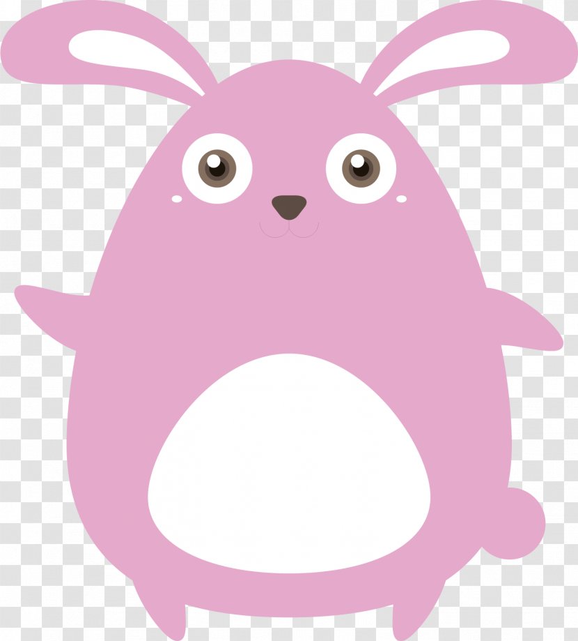 Easter Bunny Rabbit Whiskers Snout Clip Art - Rabits And Hares - Purple Vector Transparent PNG