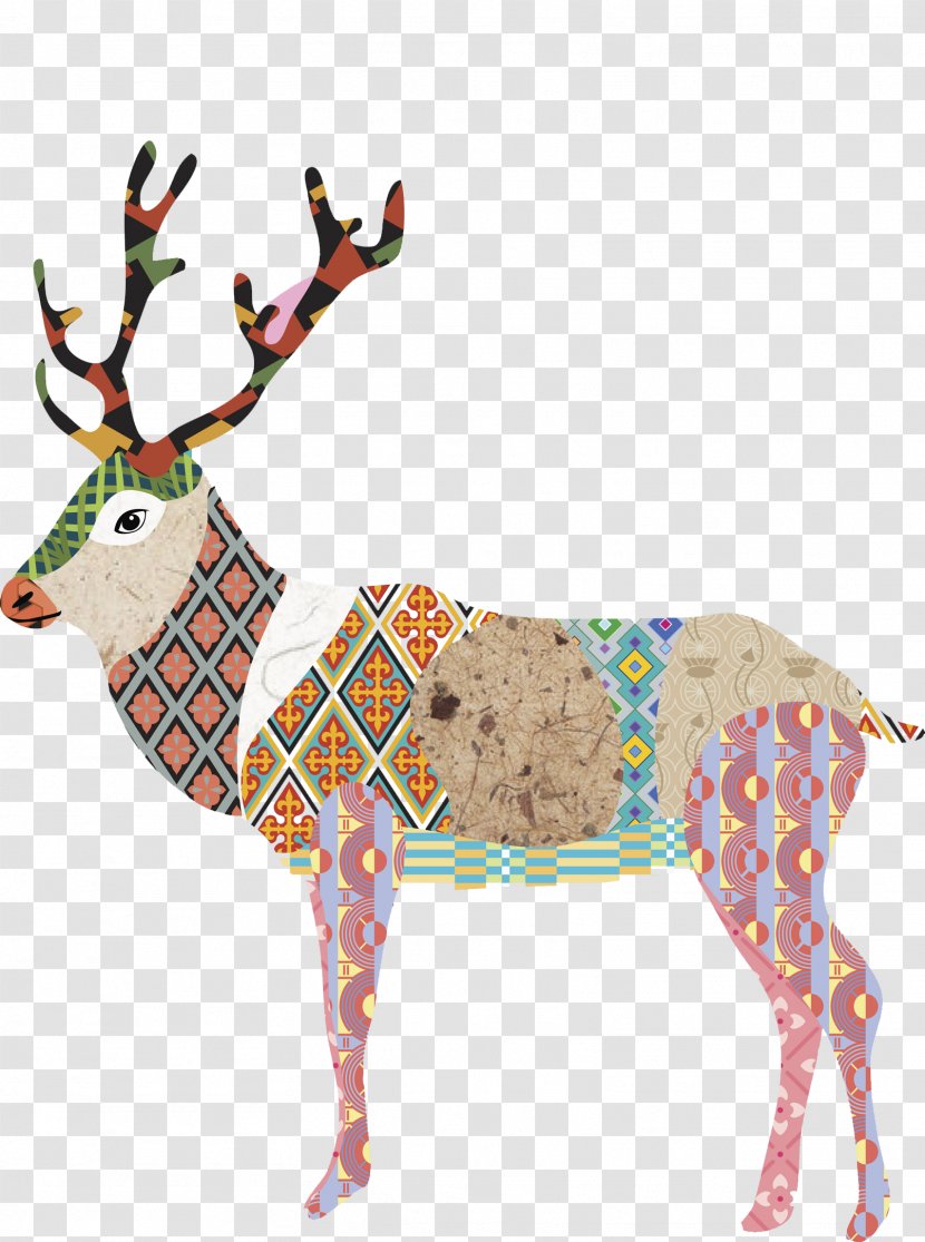 Reindeer Antler Horn - Hand Painted Transparent PNG