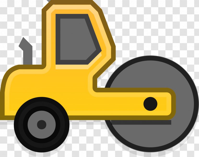 Caterpillar Inc. Heavy Machinery Steamroller Road Roller Clip Art - Yellow - Truck Transparent PNG