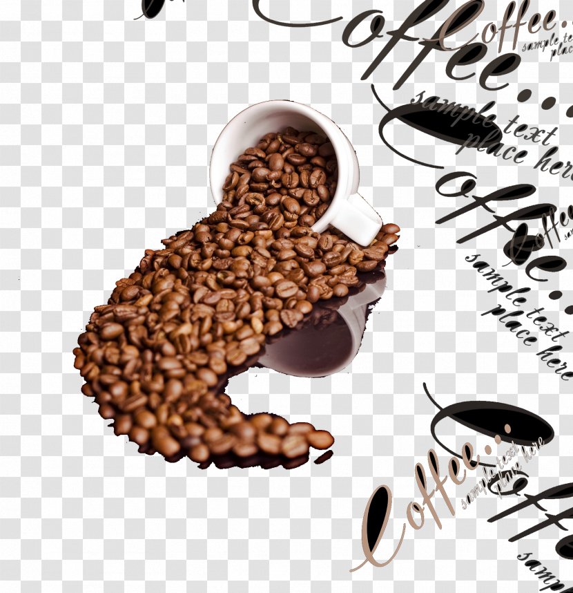 Coffee Bean Cafe Cup - Beans Text Transparent PNG
