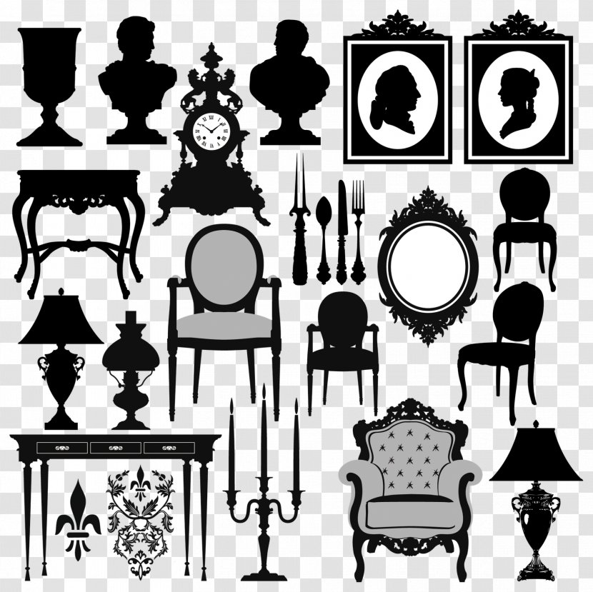 Antique Furniture Clip Art - Chair - Baroque Vector Transparent PNG