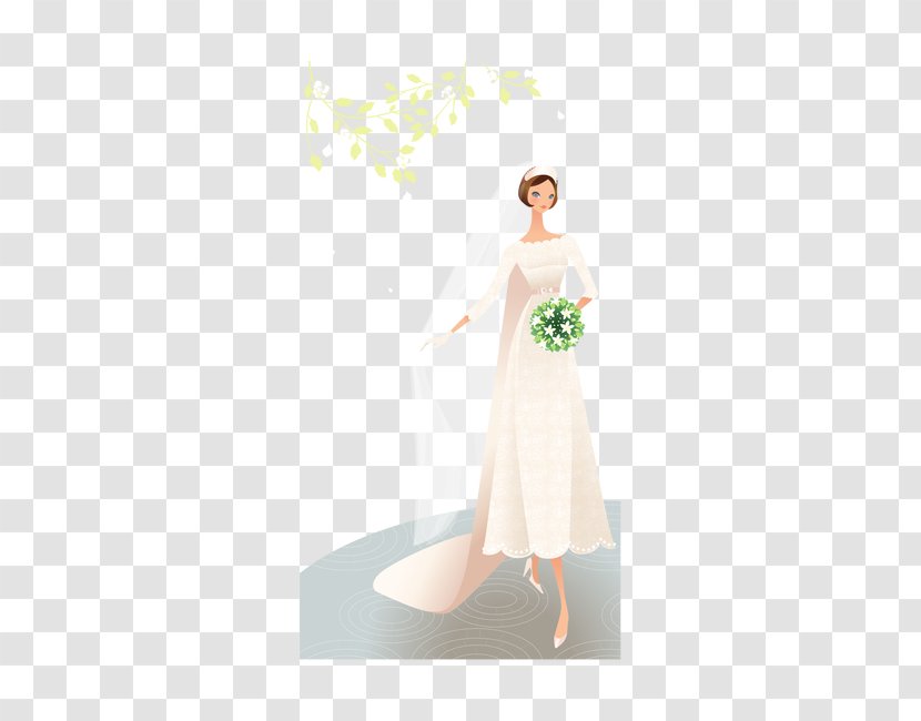 Contemporary Western Wedding Dress Bride - Cartoon Transparent PNG