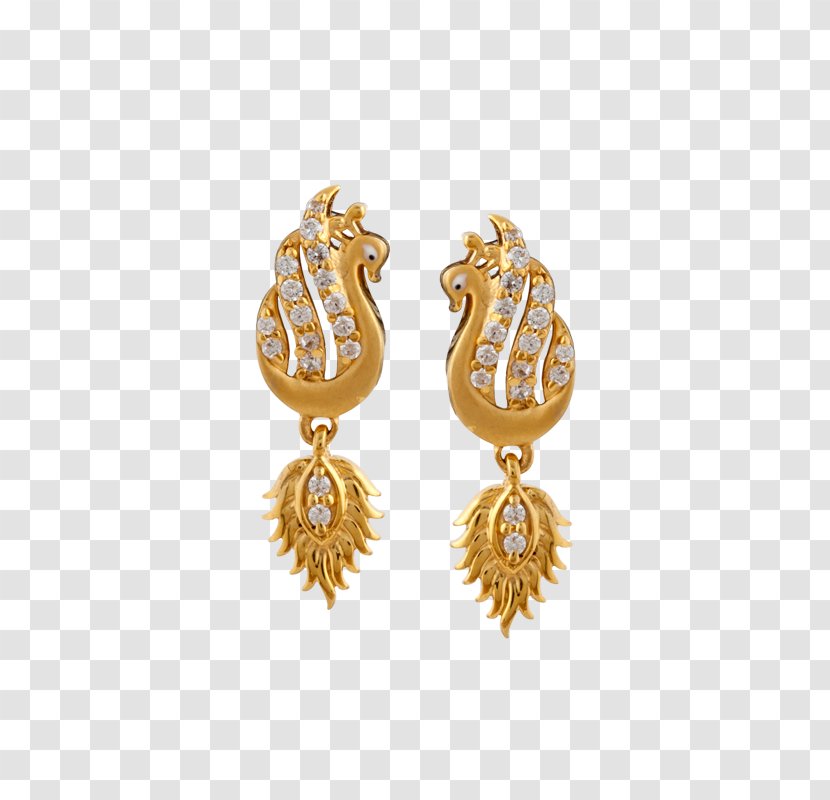 Earring Jewellery Gold Necklace Designer - Golden Peacock Transparent PNG