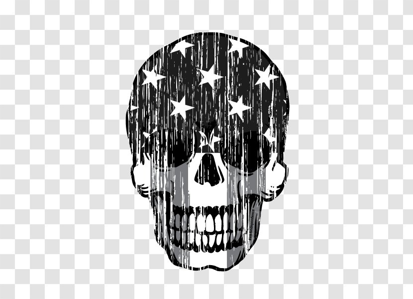 Decal Sticker Polyvinyl Chloride T-shirt Skull - Black And White - Smoking Transparent PNG