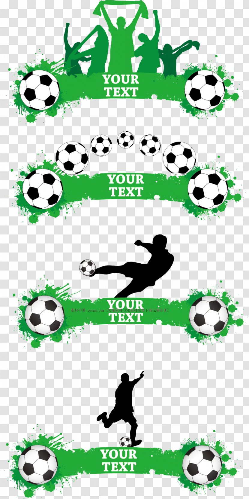 Football Banner - Black And White - Theme Vector Transparent PNG
