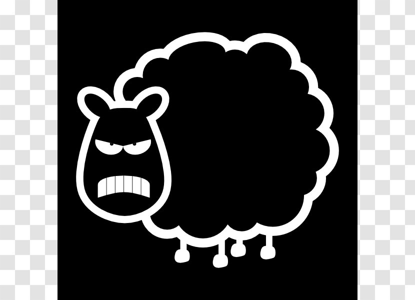 Black Sheep Goat Clip Art - Silhouette - Clipart Transparent PNG