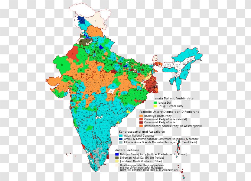 Indian General Election, 1977 1980 2014 1989 - Map - India Transparent PNG