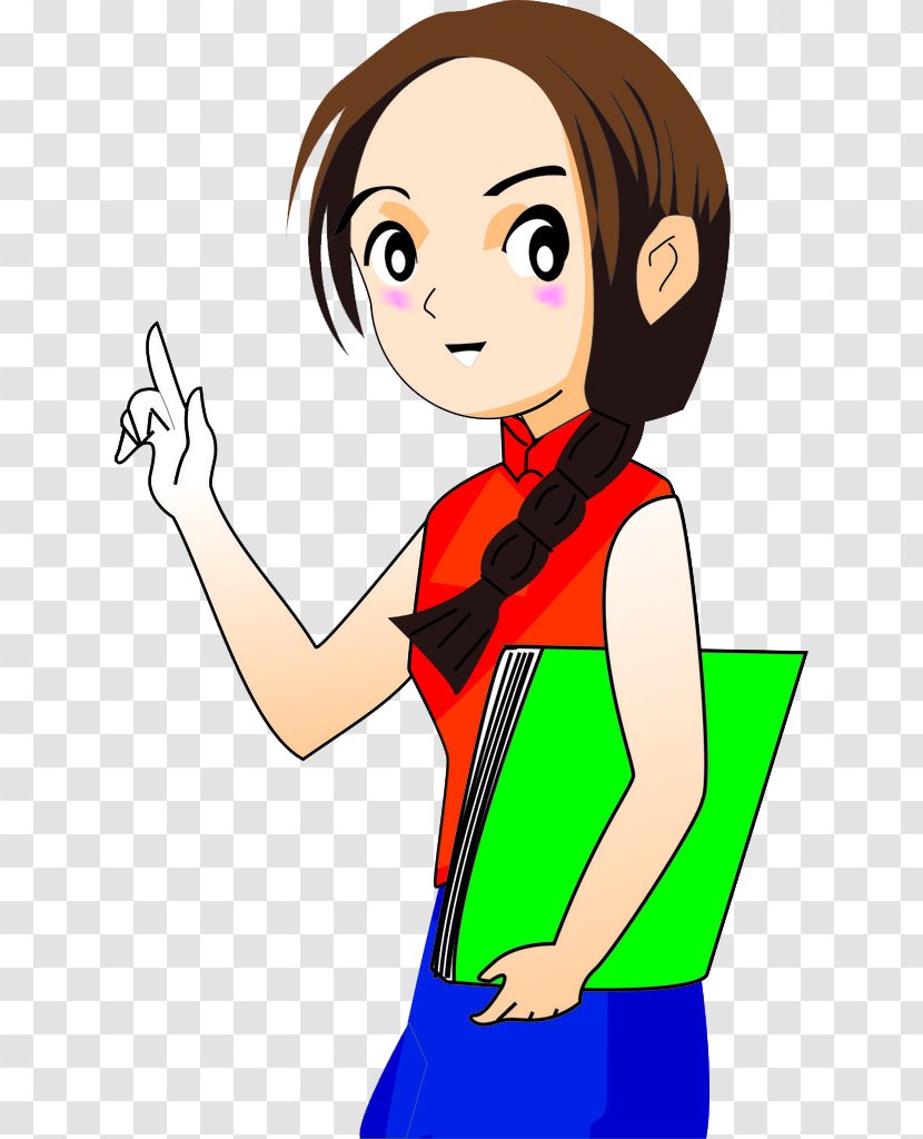 Drawing Illustration - Heart - Hand Painted Female Teacher Transparent PNG