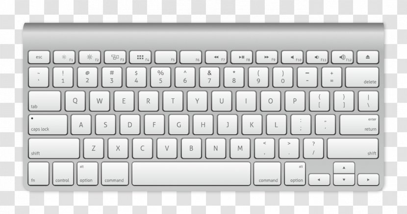 Computer Keyboard Macintosh Magic Mouse Bluetooth Apple Wireless - Technology - Vector Painted White Transparent PNG