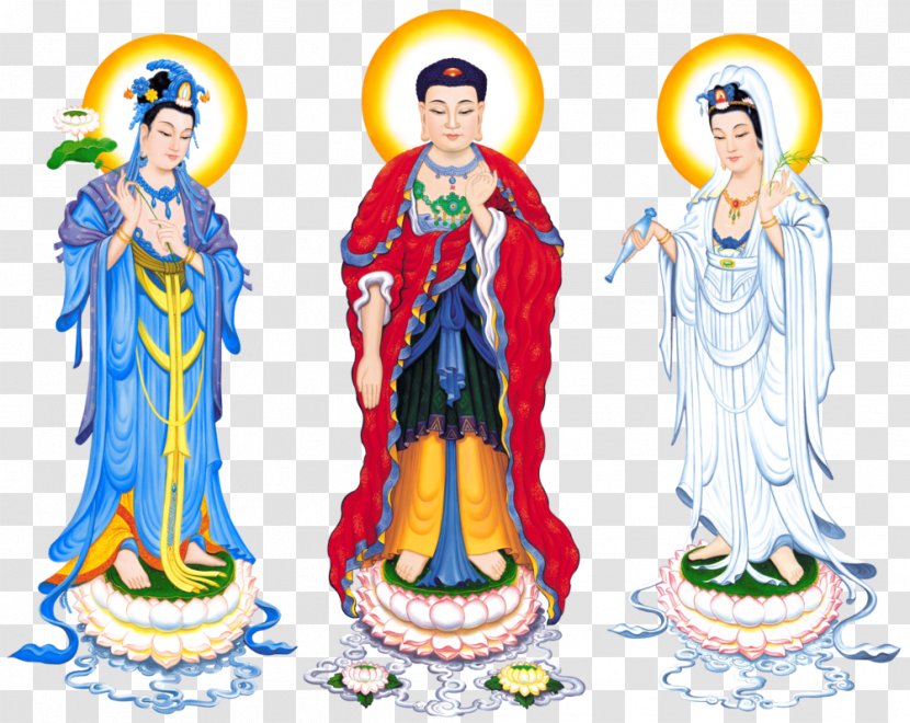 Amitabha Triad Amitābha Guanyin 华严三圣 Yakushisanzon - Costume - Buddhism Transparent PNG