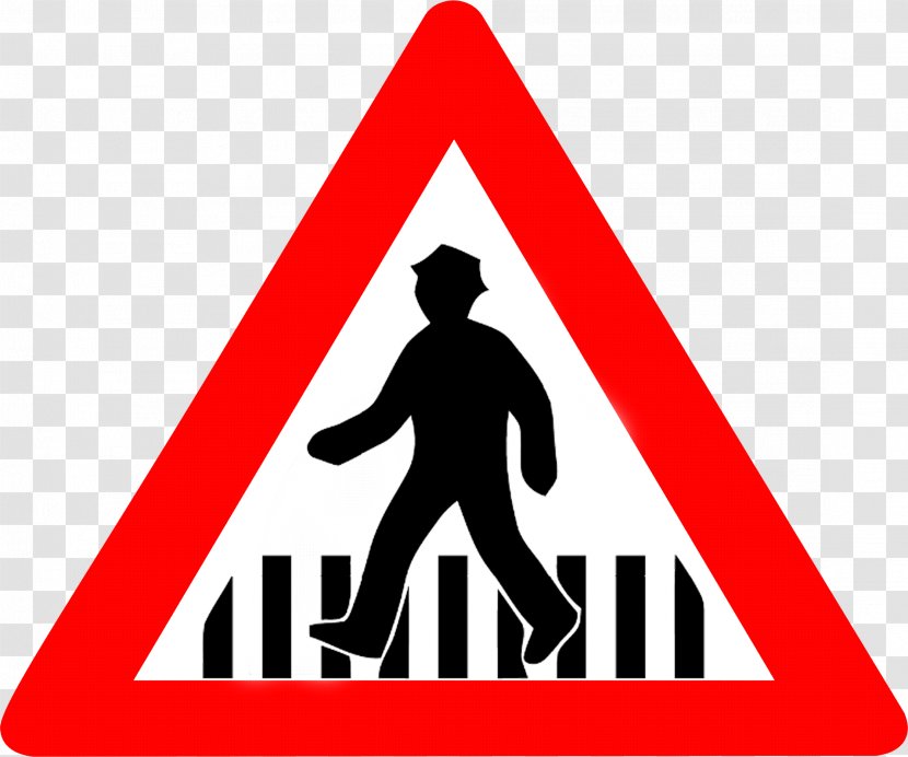 Traffic Sign Warning Road Pedestrian Crossing Transparent PNG