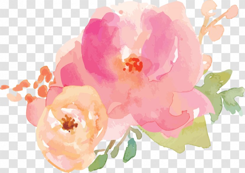 Border Flowers Watercolor Painting - Blossom - Pastel Colours Transparent PNG