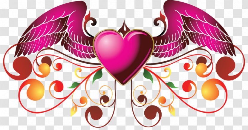 Heart Wallpaper - Flower - Peach Butterfly Transparent PNG