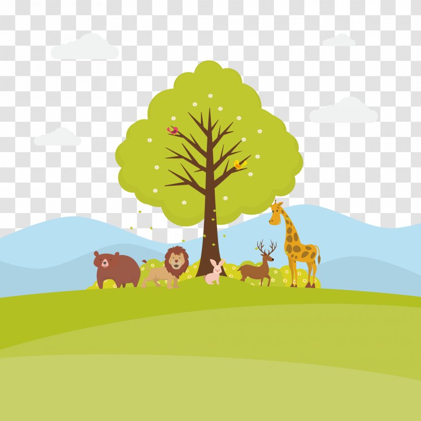 Euclidean Vector Adobe Illustrator Download Icon - Sky - The Trees And Animals On Earth Transparent PNG