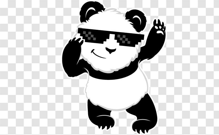 Bear Clip Art Giant Panda Sticker Принт - Black Transparent PNG