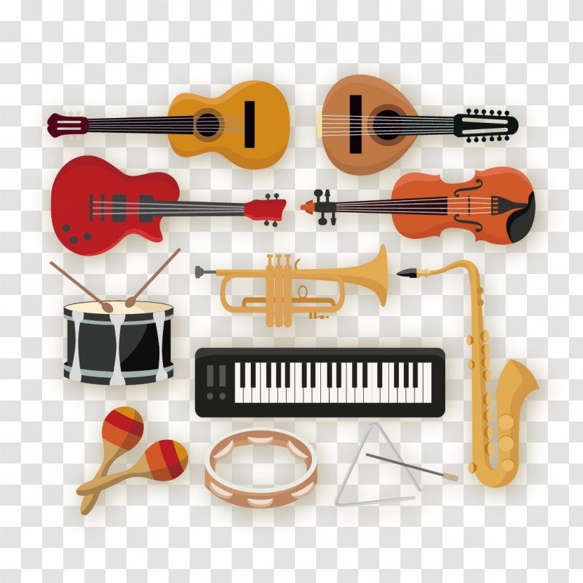 All Musical Instruments Play Drums - Cartoon - Vector Transparent PNG