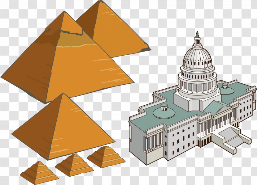 Egyptian Pyramids Cartoon Architecture - Ancient - European Tourism Transparent PNG