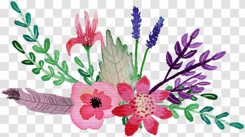 Floral Design Flower Bouquet Cut Flowers - Plant - Hand Painted Bouquets Transparent PNG