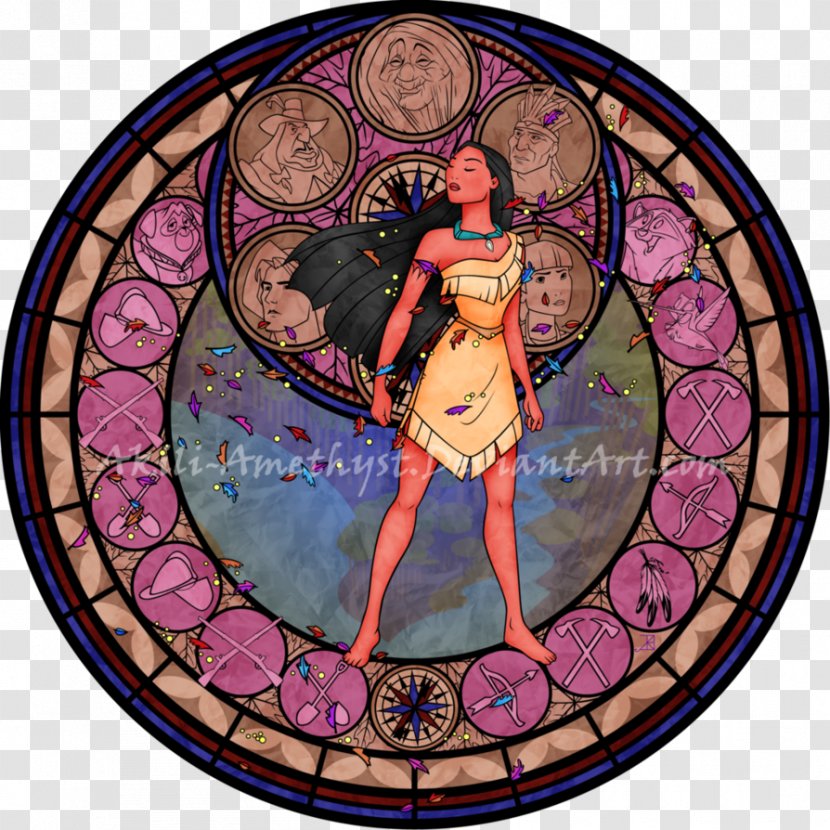 Megara Stained Glass The Walt Disney Company Kingdom Hearts Princess - Pocahontas Transparent PNG