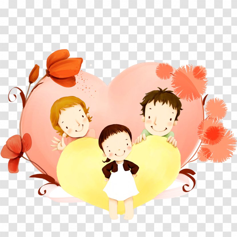 Family Cartoon High-definition Television Illustration - A Of Three Transparent PNG