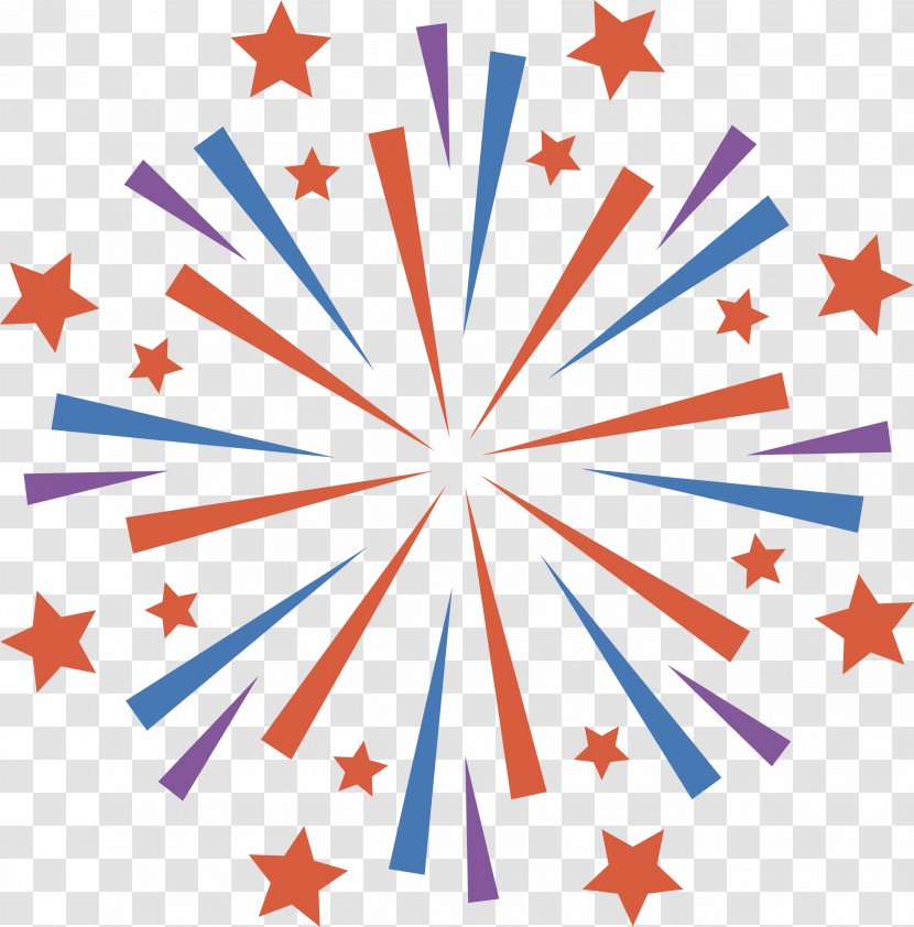 Red And Blue Fireworks Pattern - Point - Material Transparent PNG