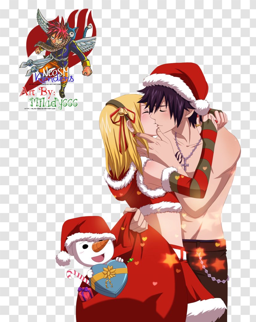 Gray Fullbuster Natsu Dragneel Fairy Tail Christmas Day Image - Watercolor Transparent PNG