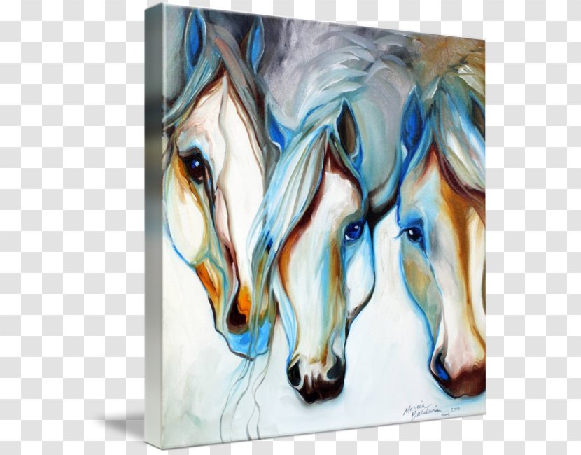 Horse Abstract Art Oil Painting - Mustang - Watercolor Transparent PNG