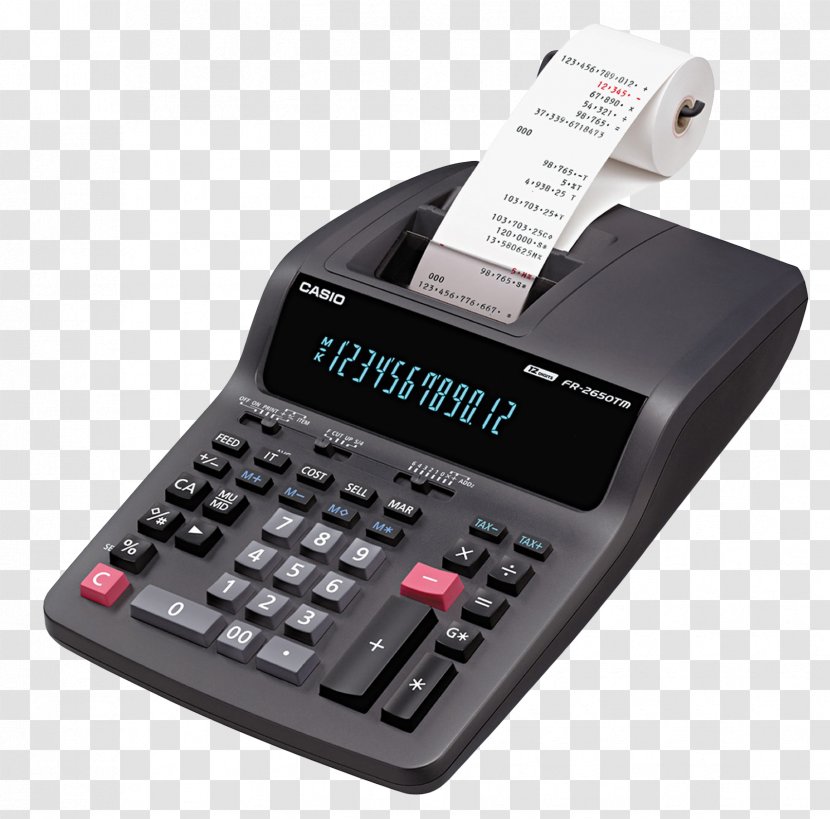 Casio Graphic Calculators Printer Digitron - Calculation - Desktop Printing Calculator Transparent PNG