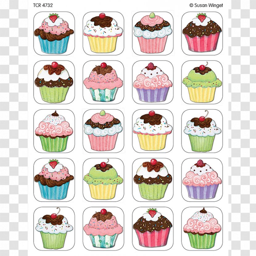 Glitter Cupcakes Stickers Bakery Wall Decal - Dessert - Muffin Transparent PNG