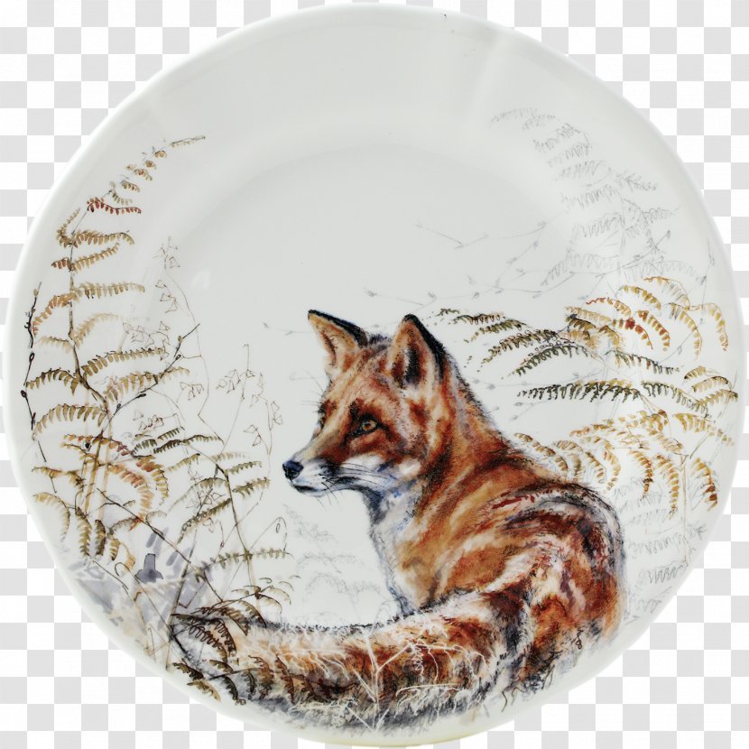 Plate Faïencerie De Gien Red Fox Tableware - Carnivoran Transparent PNG