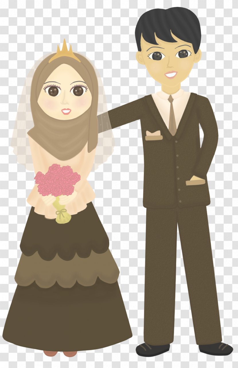 Doodle Wedding Drawing Muslim - Cartoon - Dress Transparent PNG